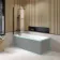Witney 1700x700 Square Shower Bath & 6mm Easy Clean Matt Black Bath Screen
