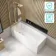 Witney 1700x700 Square Shower Bath & 6mm Easy Clean Brushed Brass Bath Screen