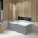Witney 1700x700 Square Shower Bath & 6mm Easy Clean Brushed Gunmetal Bath Screen