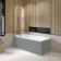Witney 1700x700 Square Shower Bath & 6mm Easy Clean Brushed Copper Bath Screen