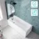 Antigua 1700x750 Keyhole Shower Bath & 6mm Easy Clean Matt Black Bath Screen