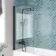 Antigua 1700x750 Keyhole Shower Bath & 6mm Easy Clean Matt Black Bath Screen