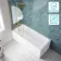 Antigua 1700x750 Keyhole Shower Bath & 6mm Easy Clean Brushed Brass Bath Screen