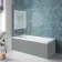 Antigua 1700x750 Keyhole Shower Bath & 6mm Easy Clean Brushed Gunmetal Bath Screen