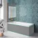 Antigua 1700x750 Keyhole Shower Bath & 6mm Easy Clean Brushed Copper Bath Screen