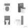 Bermuda Traditional Dove Grey Slimline Back To Wall Unit and Hudson Toilet with Wooden Seat