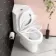 Denver Rimless Close Coupled Corner Toilet With Soft Close Slim Seat
