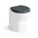 Hudson Traditional Back To Wall Toilet With Inky Blue Wooden Seat - Brushed Brass Hinges