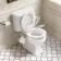 Enid Traditional Close Coupled Toilet With Gloss White Wooden Seat & Pedestal Basin - Double Tap Hole