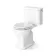 Enid Traditional Close Coupled Toilet With Gloss White Wooden Seat & Pedestal Basin - Double Tap Hole