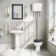 Hudson Traditional High-Level Toilet With Inky Blue Seat & Pedestal Basin - Single Tap Hole