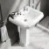 Hudson Traditional Low-Level Toilet With Chalk White Seat & Pedestal Basin - Double Tap Hole