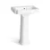 Hudson Traditional High-Level Toilet With Chalk White Seat & Pedestal Basin - Double Tap Hole