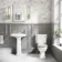 Hudson Traditional Close Coupled Toilet With Chalk White Seat & Pedestal Basin - Single Tap Hole