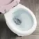 Hudson Traditional High-Level Toilet With Cashmere Pink Seat & Pedestal Basin - Double Tap Hole