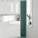 Monaco Midnight Green Floor Standing Tall Cabinet Unit 1900x300mm - Brushed Brass Accents