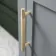 Bermuda Dove Grey Floor Standing Tall Cabinet 1500x350mm - Brass Knurled Handles