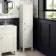 Bermuda Chalk White Floor Standing Tall Cabinet 1500x350mm - Brushed Brass Accents