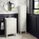 Bermuda Chalk White Floor Standing Tall Cabinet 1500x350mm - Brushed Brass Accents