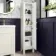 Bermuda Chalk White Floor Standing Tall Cabinet 1500x350mm - Brushed Brass Accents