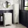 Bermuda Chalk White Floor Standing Tall Cabinet 1500x350mm - Brass Knurled Handles