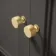 Graphite Grey Wall Hung Cabinet 700x600mm - Brushed Brass Accents