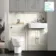 Monaco Chalk White Combination Vanity Basin And Seattle Toilet 1200mm