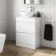 Trent Gloss White Vanity Drawer with Marble Top & Oval Counter Top Basin 600mm