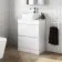 Trent Gloss White Vanity Drawer with Marble Top & Curved Counter Top Basin 600mm