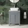 Bermuda Dove Grey Vanity with Marble Top & Curved Counter Top Basin 600mm
