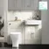 Monaco Chalk White Combination Vanity Basin with Marble Top & Atlanta Toilet 1200mm