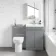 Avon & Trent Stone Grey Slimline Back To Wall Unit and Aruba Toilet