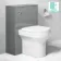 Austin Stone Grey Slimline Back To Wall Unit and Denver Toilet