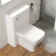 Curved Gloss White Slimline Back To Wall Unit and Atlanta Toilet