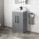 Avon Stone Grey Basin Vanity 500mm - Black Accents