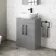 Avon Stone Grey Vanity with Curved Counter Top Basin 600mm - Black Accents