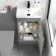 Avon Stone Grey Basin Vanity and Back To Wall Unit 950mm - Black Accents
