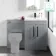 Avon Stone Grey Basin Vanity and Back To Wall Unit 1100mm - Black Accents