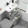 Avon Stone Grey Basin Vanity Drawer and Back To Wall Unit 1100mm - Black Accents - Right Handed