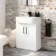 Harper Gloss White Vanity with Semi Recessed Basin 600mm - Black Accents