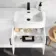 Harper Gloss White Combination Vanity Basin and Aruba Toilet 1200mm - Black Accents - Right Handed