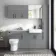 Harper Stone Grey Combination Vanity Basin with Marble Top & Miami Toilet 1500mm - Black Accents