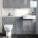Monaco Dove Grey Combination Vanity Traditional Basin with Marble Top and Seattle Toilet 1500mm