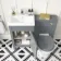 Bermuda Dove Grey Combination Vanity Basin and Hudson Toilet with Wooden Seat 1000mm