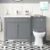 Bermuda Dove Grey Combination Vanity Basin and Hudson Toilet with Wooden Seat 1300mm