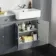 Monaco Dove Grey Combination Vanity Basin with Marble Top and Hudson Toilet with Wooden Seat 1500mm