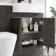 Harper Charcoal Elm Combination Vanity Basin and Boston Toilet 1200mm - Black Accents - Right Handed