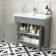 Bermuda Dove Grey Combination Vanity Basin and Boston Toilet 1300mm