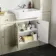 Monaco Chalk White Combination Vanity Basin and Hudson Toilet with Wooden Seat 1500mm
