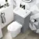 Ohio Stone Grey 2-In-1 Combined Wash Basin & Denver Toilet 500mm
